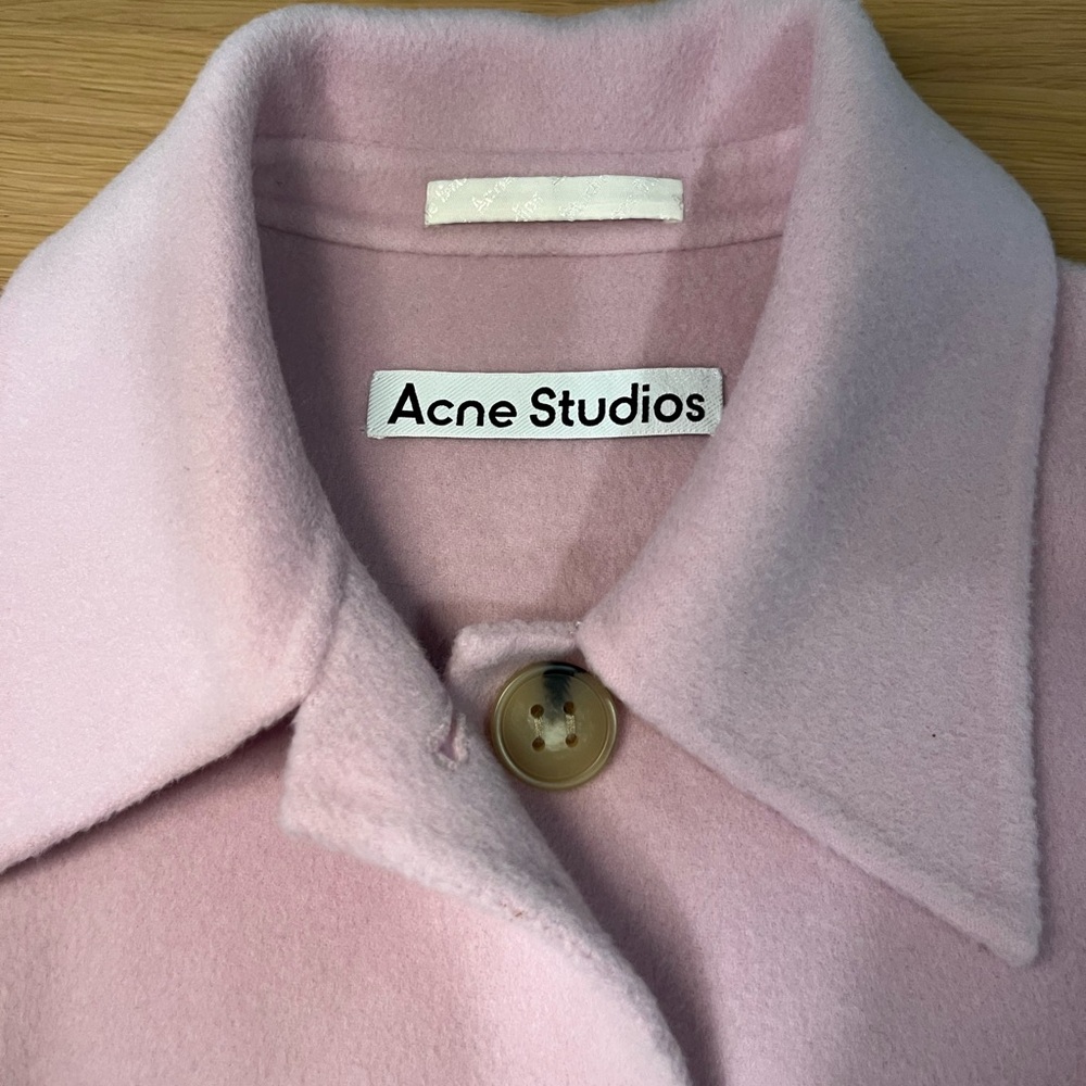 Acne Studios 100% Wool Shirt Jacket in Light Purple Pink - Picture 5 of 8